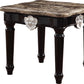 25" Black Manufactured Wood and Marble Square End Table