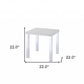 22" Chrome And White High Gloss Square End Table