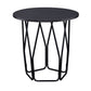 22" Black And Espresso Manufactured Wood And Metal Round End Table