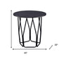 22" Black And Espresso Manufactured Wood And Metal Round End Table