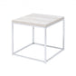 24" Chrome And White Oak Manufactured Wood And Metal Square End Table