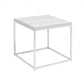 24" Chrome And White Oak Manufactured Wood And Metal Square End Table