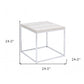 24" Chrome And White Oak Manufactured Wood And Metal Square End Table