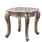 24" Champagne And Marble Polyresin Rectangular End Table