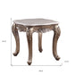 24" Champagne And Marble Polyresin Rectangular End Table