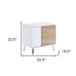 22" White High Gloss Manufactured Wood Rectangular End Table With Two Drawers