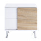 22" White High Gloss Manufactured Wood Rectangular End Table With Two Drawers