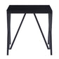 21" Black Glass And Metal Square End Table