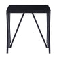 21" Black Glass And Metal Square End Table