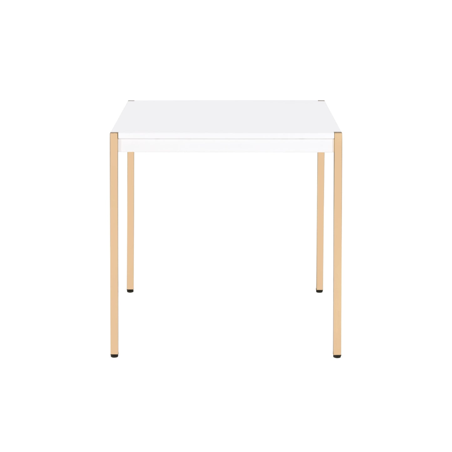 24" Gold And White Manufactured Wood Square End Table