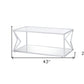 43" Chrome And Clear Glass Rectangular Coffee Table With Shelf