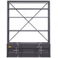 83" Gray Four Tier Cargo Style Bookcase with Cabinets and Ladder