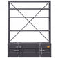 83" Gray Four Tier Cargo Style Bookcase with Cabinets and Ladder