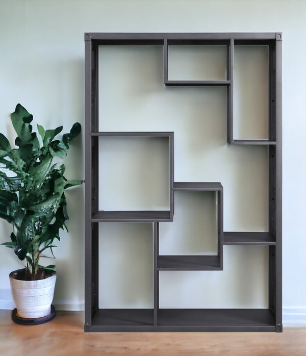 75 Gunmetal Composite Zig Zag Seven Tier Bookcase