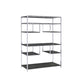 72" Gray and Silver Metal Seven Tier Geometric Bookcase