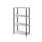 44" Antiqued White Metal Four Tier Etagere Bookcase