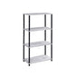 44" Antiqued White Metal Four Tier Etagere Bookcase