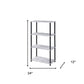 44" Antiqued White Metal Four Tier Etagere Bookcase