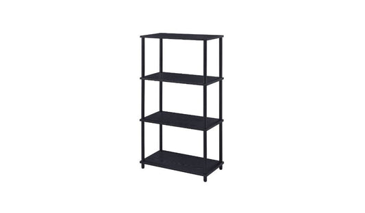 44" Black Metal Four Tier Etagere Bookcase