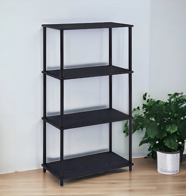 44 Black Metal Four Tier Etagere Bookcase