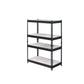 48" Brown and Black Metal Adjustable Four Tier Bookcase