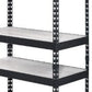 48" Brown and Black Metal Adjustable Four Tier Bookcase