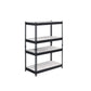 48" Brown and Black Metal Adjustable Four Tier Bookcase