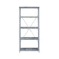 54" Gray and Silver Metal Four Tier Etagere Bookcase