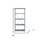 54" Gray and Silver Metal Four Tier Etagere Bookcase