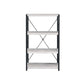 43" Antiqued White Metal Four Tier Etagere Bookcase