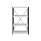 43" Antiqued White Metal Four Tier Etagere Bookcase