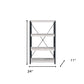 43" Antiqued White Metal Four Tier Etagere Bookcase