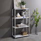 42" White Metal Four Tier Etagere Bookcase