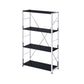 42" Black and Silver Metal Four Tier Etagere Bookcase