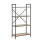 49" Gray Brown Metal Four Tier Etagere Bookcase