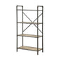 49" Gray Brown Metal Four Tier Etagere Bookcase