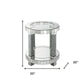 24" Clear Glass Round Mirrored End Table With Shelf