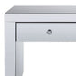 23" Silver Glass Square End Table With Drawer