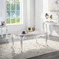 24" White And Marble Marble And Polyresin Rectangular End Table