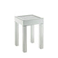 24" Silver And Clear Glass Square Mirrored End Table