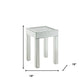 24" Silver And Clear Glass Square Mirrored End Table