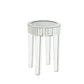 24" Silver And Clear Glass Round Mirrored End Table