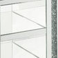 24" Silver Glass Rectangular Mirrored End Table With Two Shelves