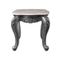 24" Gray And White Marble And Polyresin Rectangular End Table