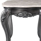 24" Gray And White Marble And Polyresin Rectangular End Table