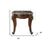 24" Cherry And Brown Marble  Polyresin Rectangular End Table