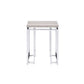 24" Chrome And Natural Oak Manufactured Wood And Metal Square End Table