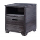 24" Black Manufactured Wood And Solid Wood Rectangular End Table