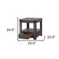 24" Ash Gray Square End Table With Drawer And Shelf