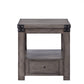 24" Ash Gray Square End Table With Drawer And Shelf